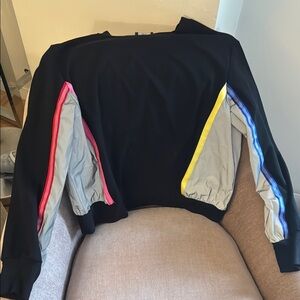 Terez Black Sweatshirt with Vibrant Stripes